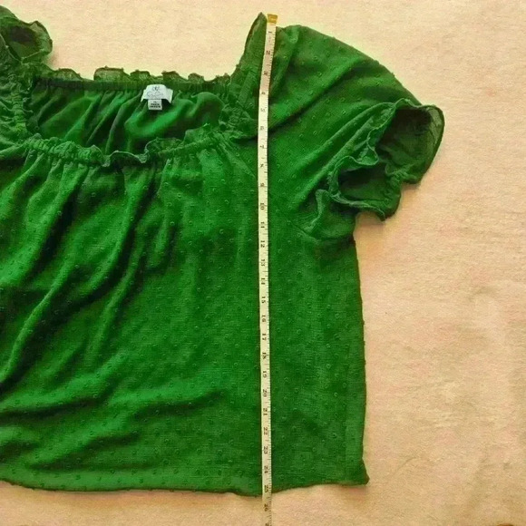 CeCe Lush Greem Boat Neck Puff Sleeve Top Size 3X - Picture 10 of 10